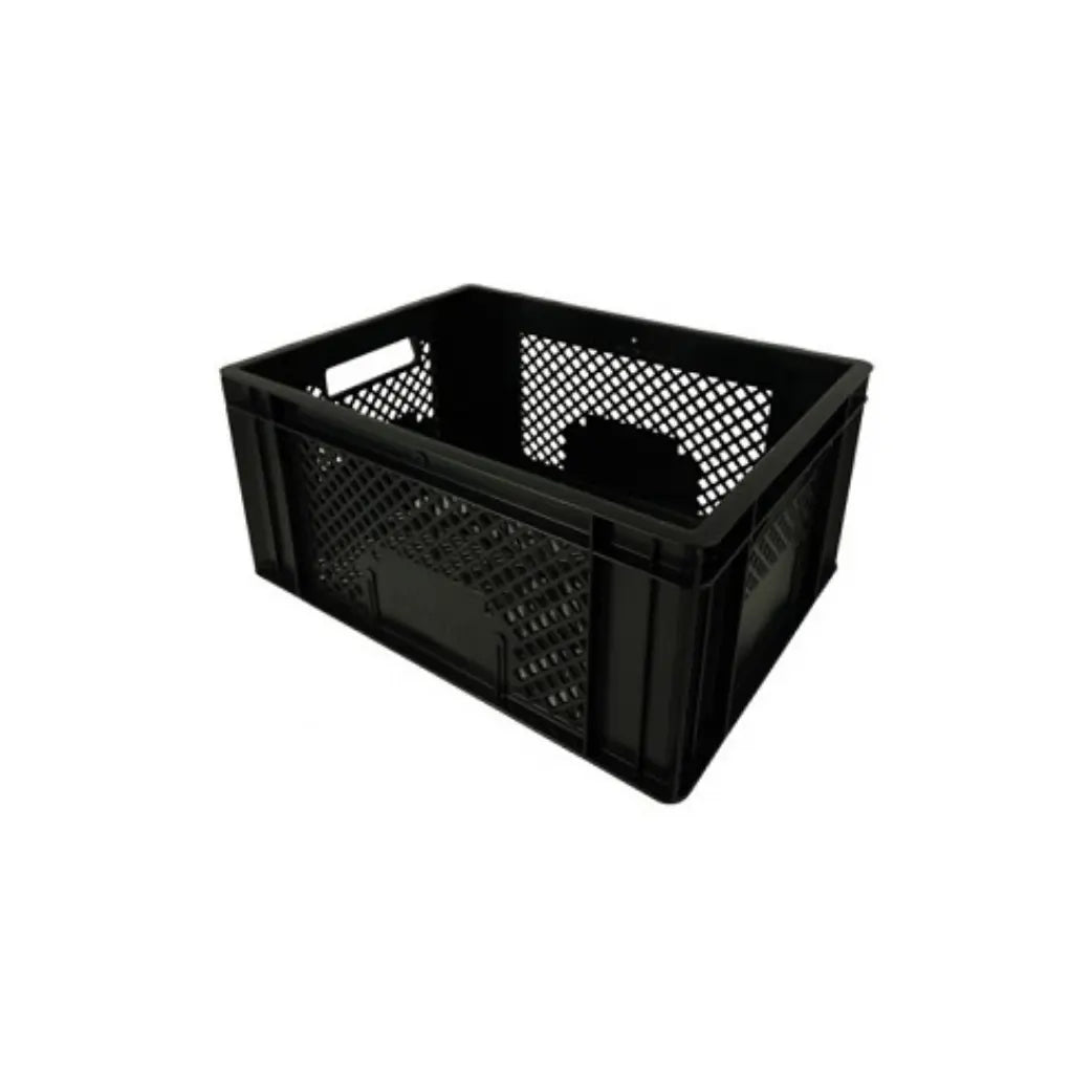 Kleine zwarte PVC krat 18L - 39.5x27x18 cm AE-trading