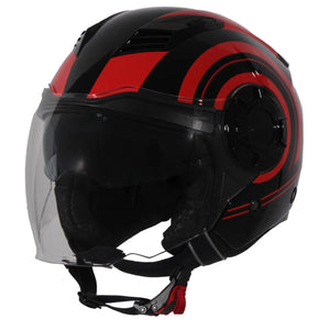 Helm Vito Jet Isola Glans Zwart Rood S AE-trading