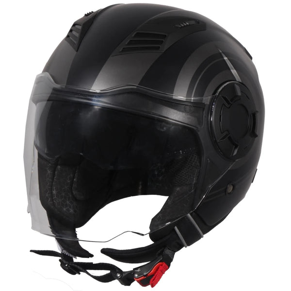 Helm Vito Jet Isola Mat Zwart Titanium M - AE-trading