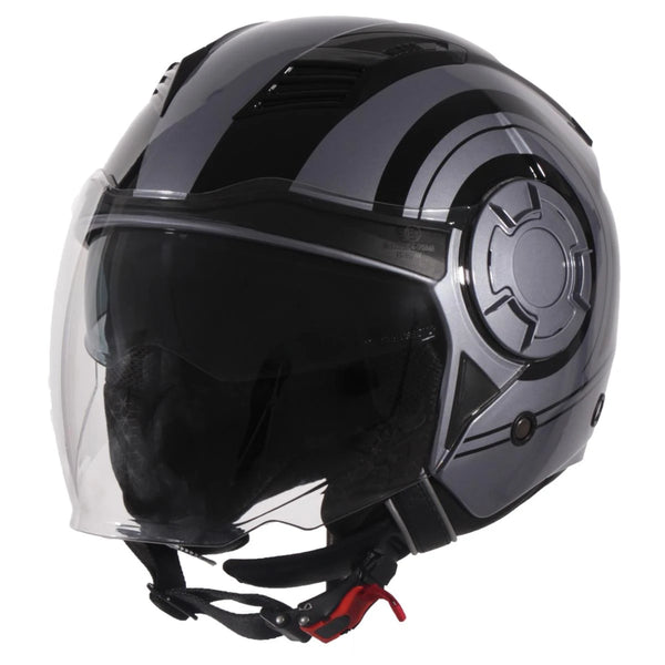 Helm Vito Jet Isola Glans Grijs Zwart Xs - AE-trading
