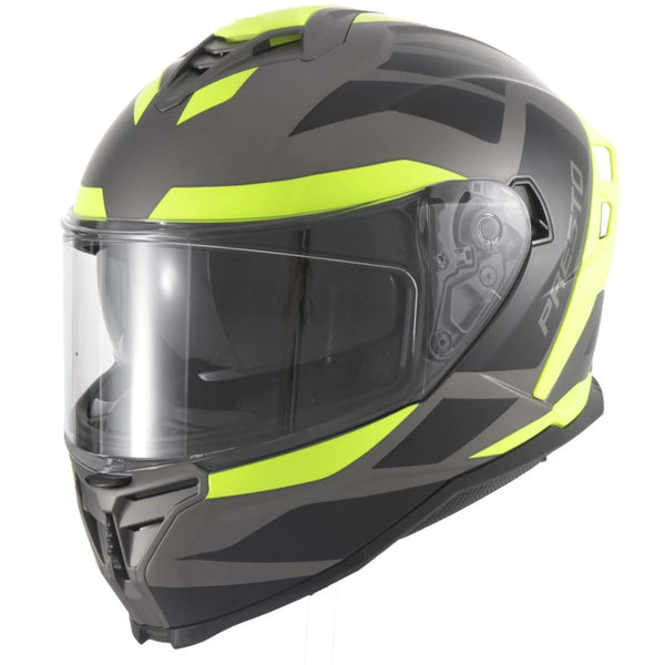 Helm Vito Presto Integraal + Zonnevizier Mat Titanium/Zwart/Fluor Xl - AE-trading