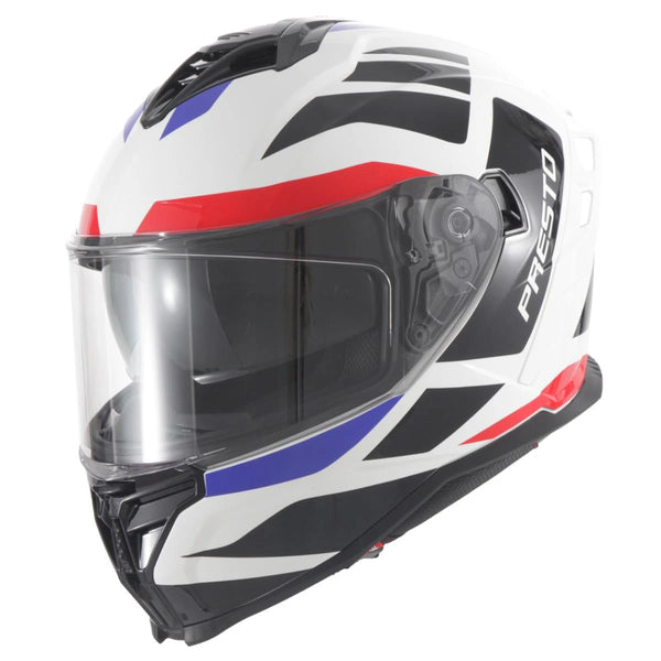 Helm Vito Presto Integraal + Zonnevizier Glans Wit/Deco S - AE-trading