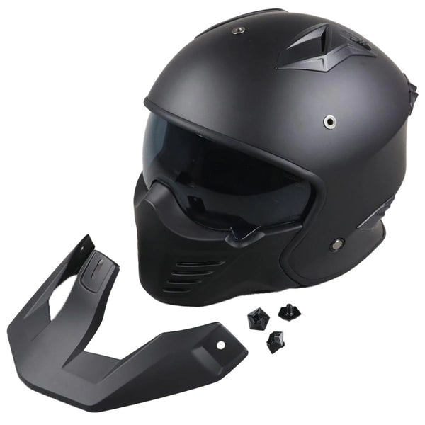Helm Vito Jet Bruzano Mat Zwart + Peak L - AE-trading