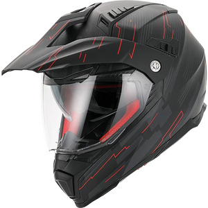 Helm Vito Crosshelm Met Vizier Molino Mat Zwart/Rood S AE-trading