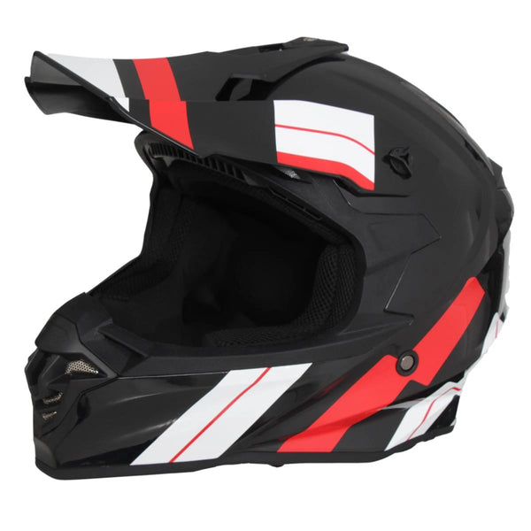 Helm Vito Crosshelm Tivoli Glans Zwart/Rood/Wit M - AE-trading
