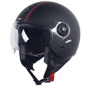 Helm Vito Jet Loreto Fashion Mat Zwart M - AE-trading