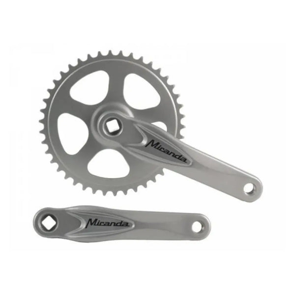 Miranda Crankstel 44T, cranklengte 170mm. alumnium, zilver, spieloos - AE-trading