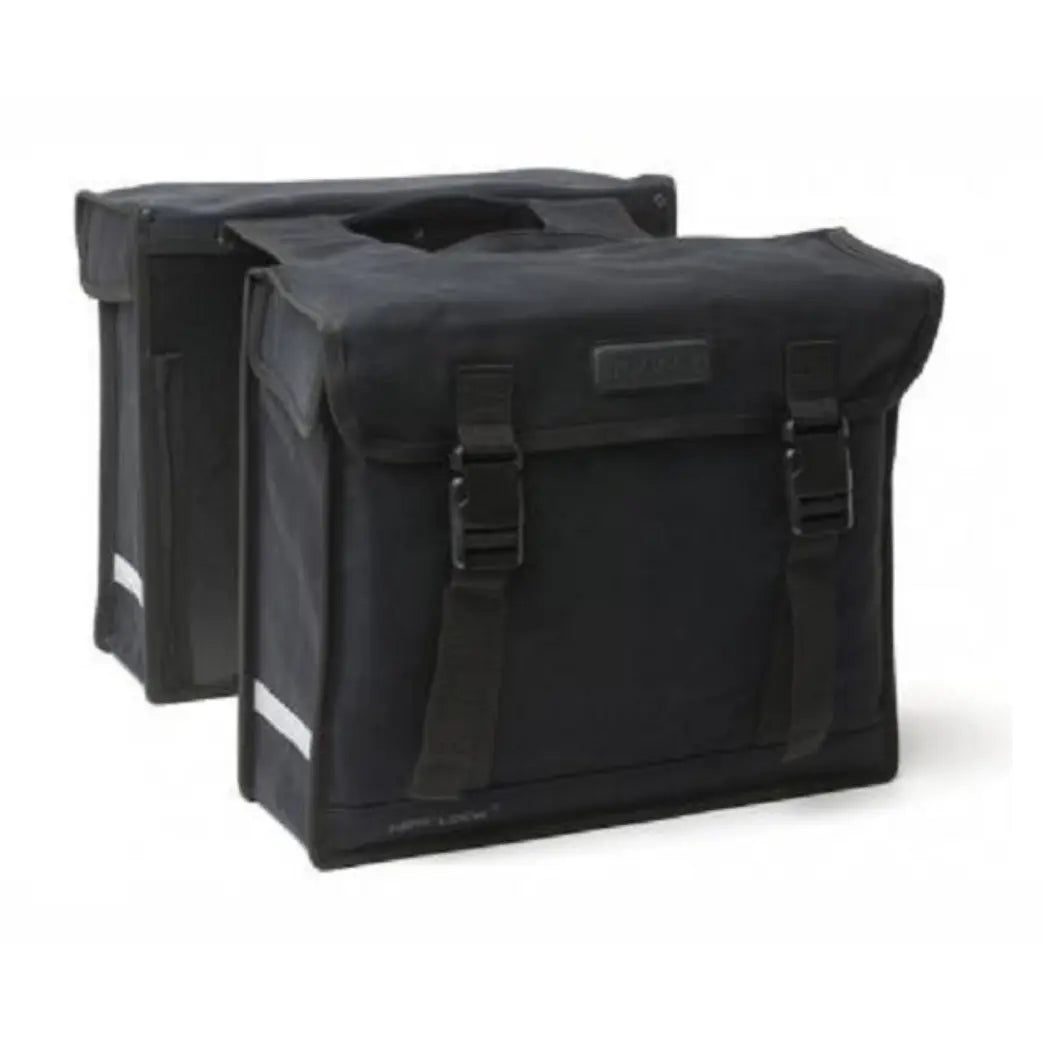 New Looxs Dubbele Canvas Fietstas Deluxe Zwart - 46L AE-trading