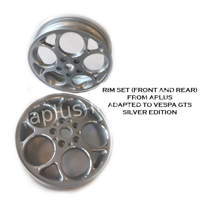 Velgen Set 12'' Aplus (Voor + Achter) Passend Op Vespa Gts Zilver Edition - AE-trading