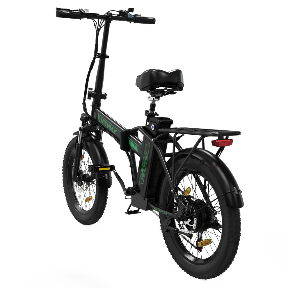 Hitway BK11 Fatbike 20 x 4.0 – Elektrische Vouwfiets – 250W motor- 25km/h - Zwart Groen AE-trading