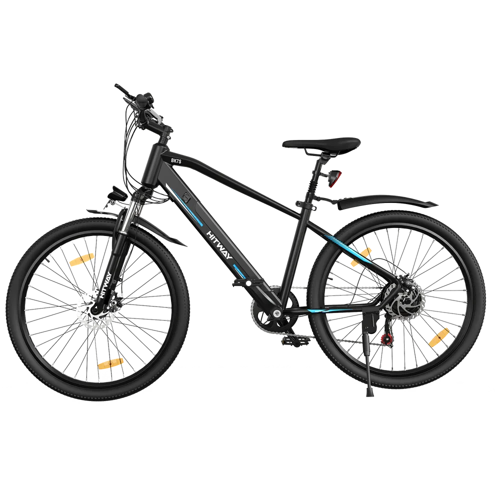 Hitway BK7S - Elektrische Fiets - Mountain Bike - Off-Road E-bike - 250W Motor  12 Ah - Zwart met blauw AE-trading