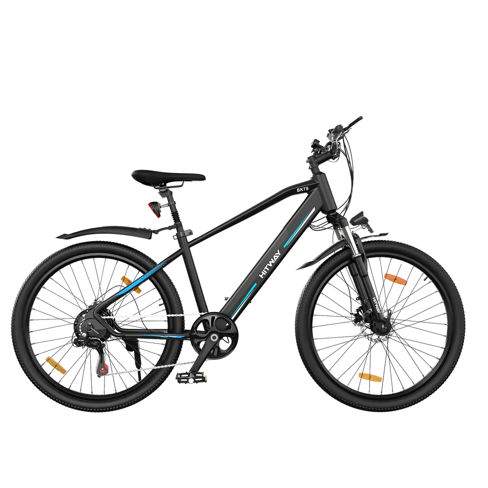 Hitway BK7S - Elektrische Fiets - Mountain Bike - Off-Road E-bike - 250W Motor  12 Ah - Zwart met blauw AE-trading