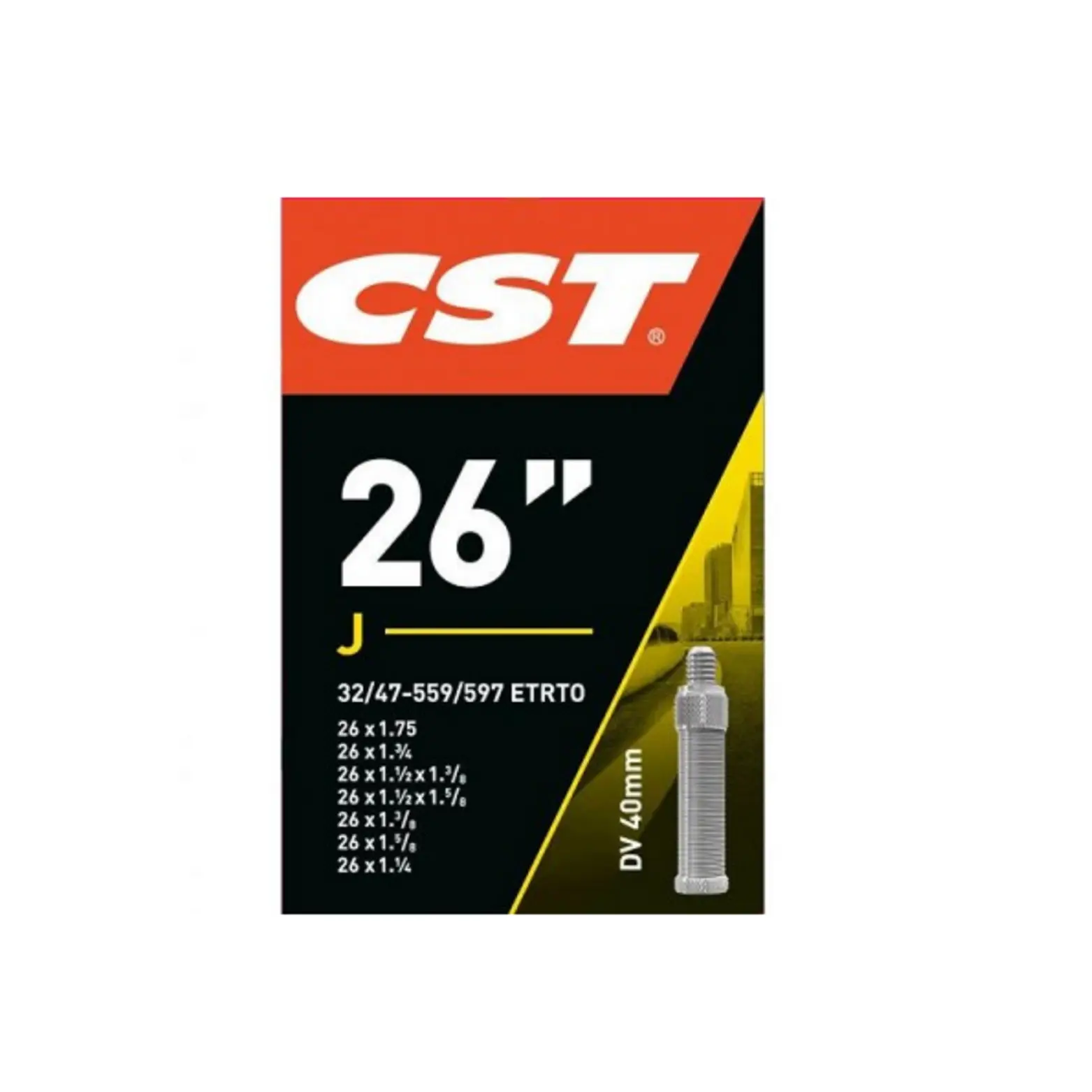 CST Binnenband 26x1 3/8 ETRTO 32/47 -559/597, Dunlop Blitz/Holland Ventiel 40mm AE-trading