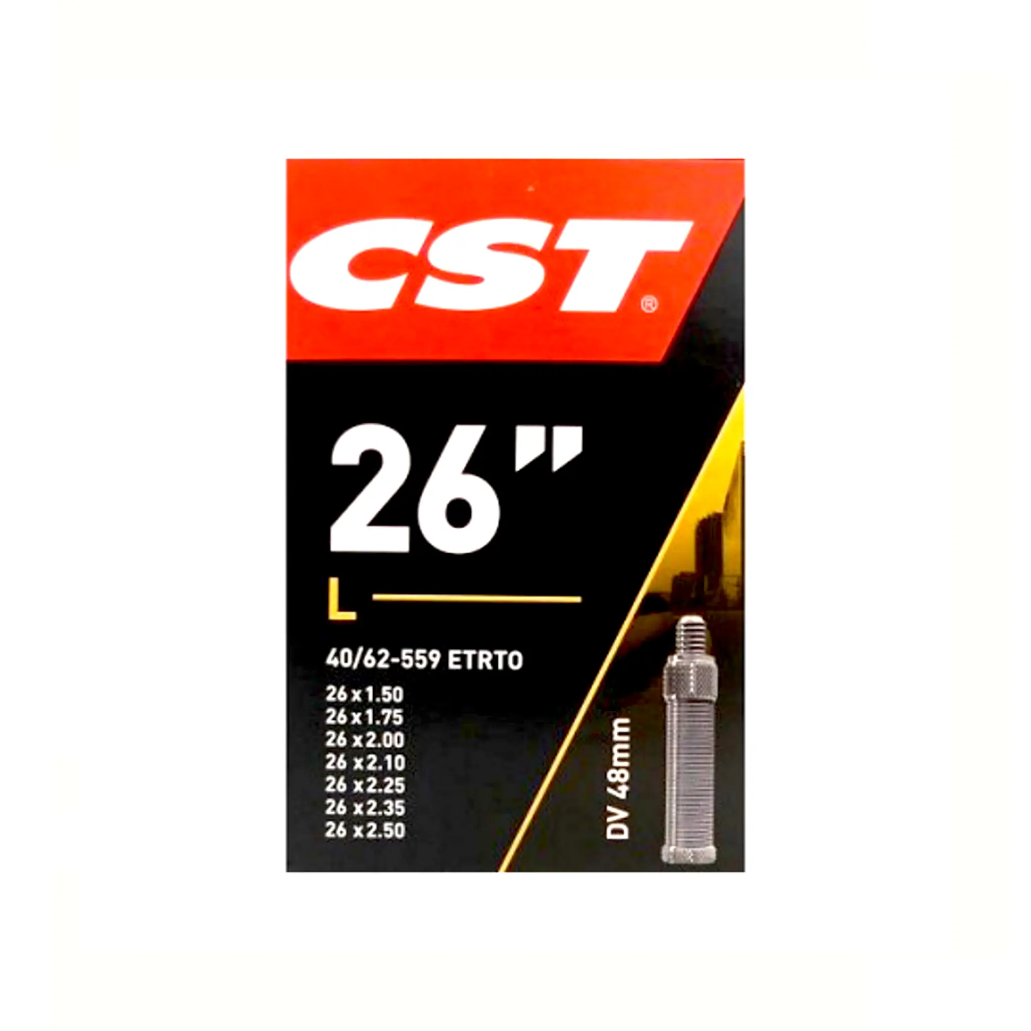 CST Fiets Binnenband 26x1.75-2.50 (40/62-559) met 48mm Dunlop Ventiel AE-trading