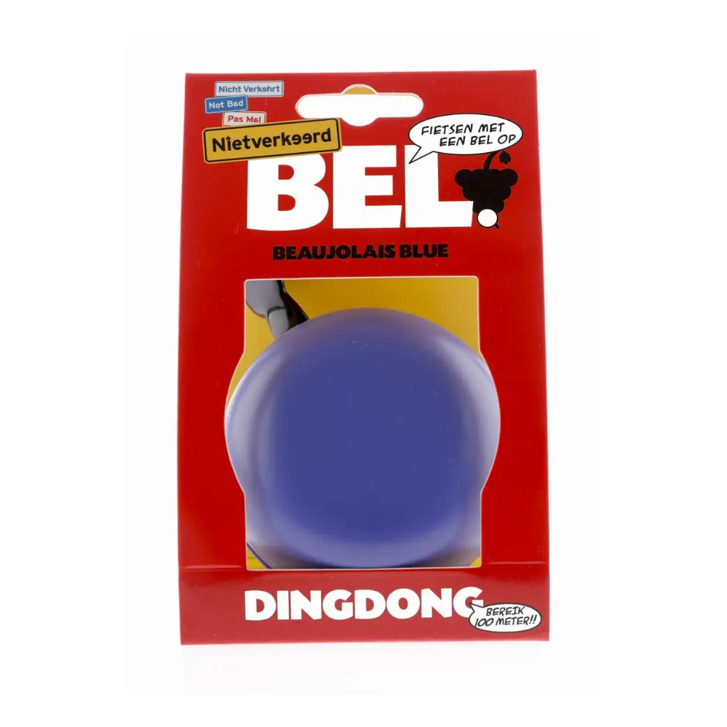 Niet Verkeerd Fietsbel Ding-Dong 80mm Staal Beaujolais Blauw (Hangverpakking) AE-trading