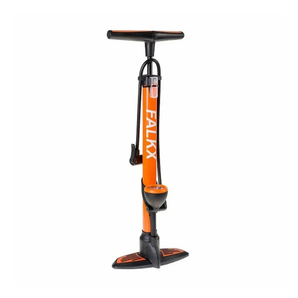 FALKX Orange Air pomp met manometer, aluminium huis. Passend op alle ventielen - AE-trading