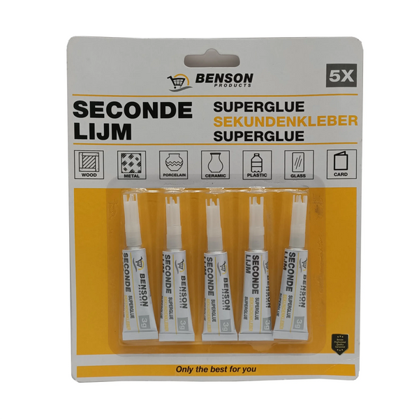 Secondenlijm 5 tubes - AE-trading