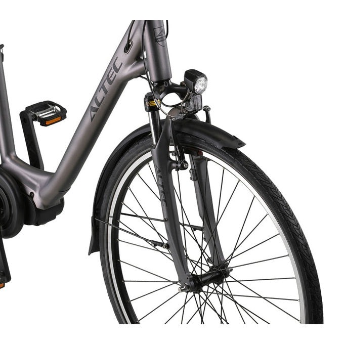 Altec Atlanta Elektrische Fiets 28 inch – 49 cm – 518Wh – Middenmotor 80Nm – Shimano Nexus 7 – Rijks Bruin – V-brakes – Elektrische Stadsfiets - AE-trading