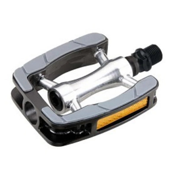 Union pedalen SP-823, Aluminium non slip. Grijs/zwart. 9/16" draad (hangverpakking) - AE-trading