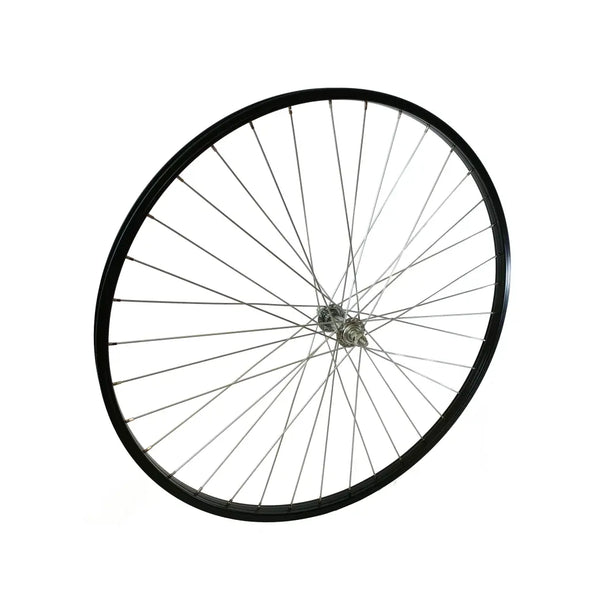 Voorwiel 28x1 5/8x1 3/8 Aluminium velg zwart, vaste as - AE-trading