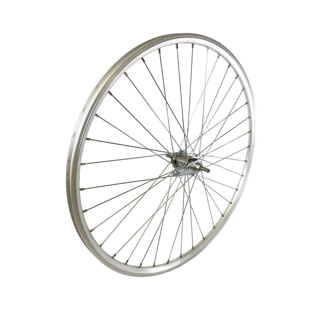 Achterwiel 28x1 5/8x1 3/8 zilveren aluminium hoge velg KT remnaaf - AE-trading