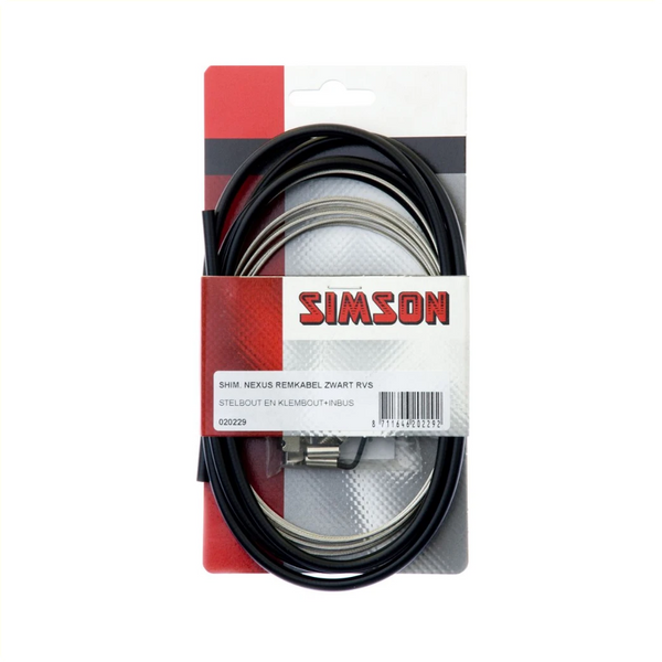 Simson Remkabelset compleet RVS Shimano Nexus Rollerbrake. zwart - AE-trading