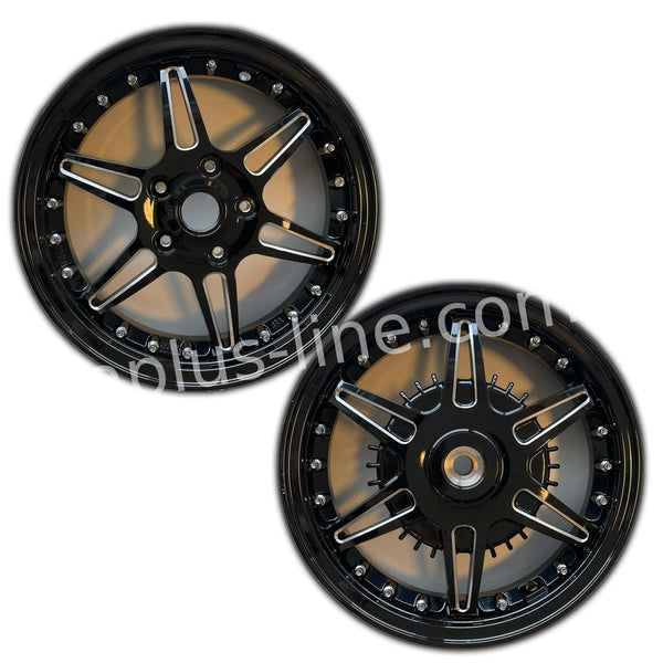 Velgen Set Aplus (Voor + Achter) Passend Op Vespa Primavera/Sprint Shiny Black Edition Sport - AE-trading