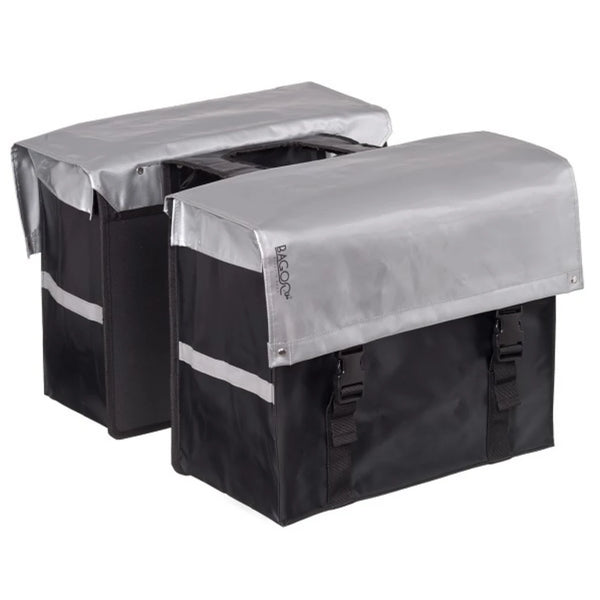 Bagoo Tas XL Bisonyl dubbel zilver/zwart. afmeting: (2x) 41x35x20cm. totaal inhoud 58L - AE-trading