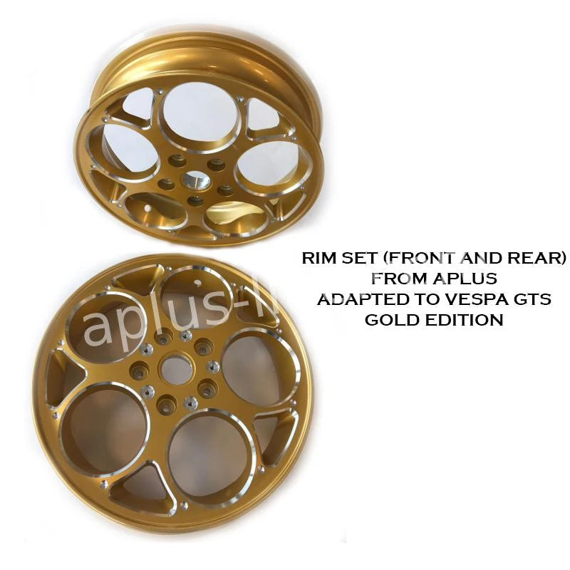 Velgen Set 12'' Aplus (Voor + Achter) Passend Op Vespa Gts Gold Edition AE-trading