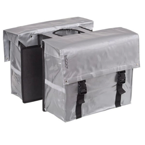Bagoo Tas L Bisonyl dubbel zilver afmeting: (2x) 40x34x17cm. totaal inhoud 46L - AE-trading
