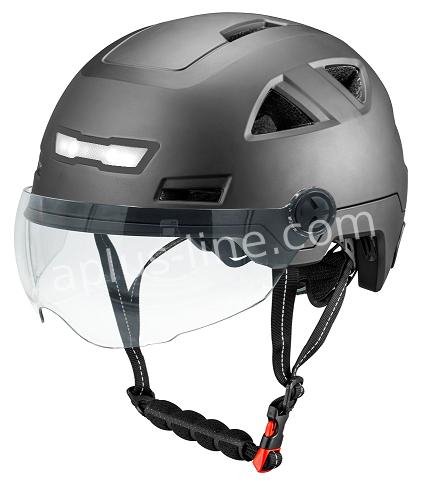 Helm Vito E Light Met Vizier Mat Zwart (Speed Pedelec) Xxl (61 63 Cm) +Gratis Oorpads - AE-trading