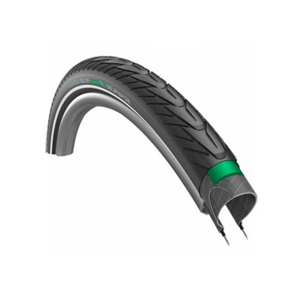 Buitenband: Schwalbe Energizer Plus (Greenguard 3mm anti-lek) HS492
Kleur: Zwart met reflectie
Maat: 28x1.50, 700x40C ETRTO 40-622 AE-trading