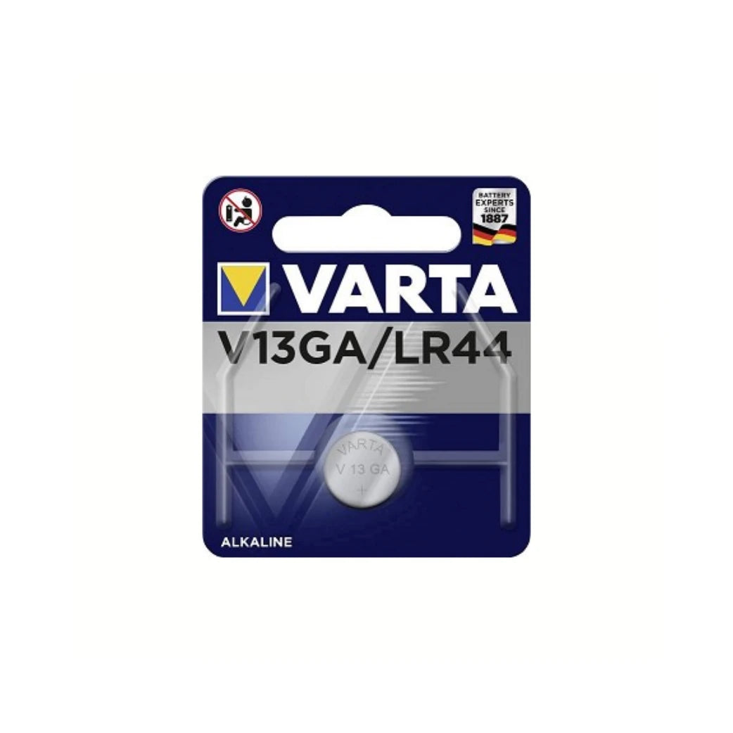 Varta Alkaline knoopcel V13GA/LR44 1.5V batterij, per stuk in blister. (hangverpakking) AE-trading