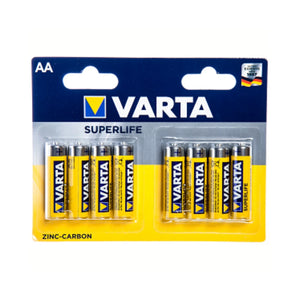 Varta Superlife AA batterijen. Zink-Carbon. per 8 in blister. (hangverpakking) AE-trading