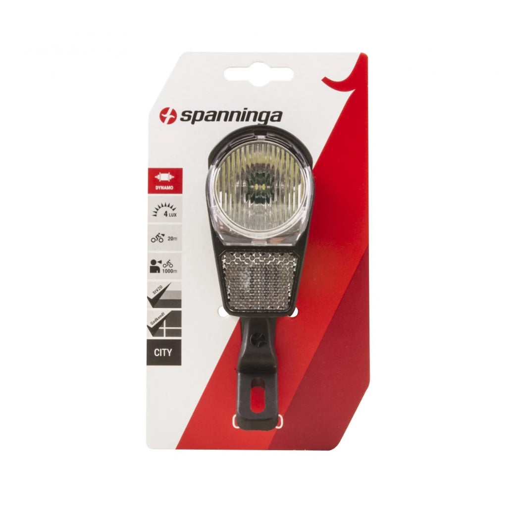 Spanninga Galeo XDO LED Fietskoplamp met Aan/Uit Schakelaar, Inclusief Vorkbeugel en 55cm Kabel (Hangverpakking) AE-trading