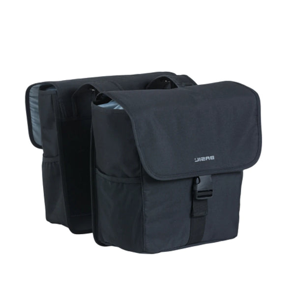 Basil GO dubbele fietstas 32L, zwart 33 cm x 16 cm x 38 cm. Basil Universal Bridge systeem (geschikt voor MIK, Racktime, i-Rack/Carrym) - AE-trading