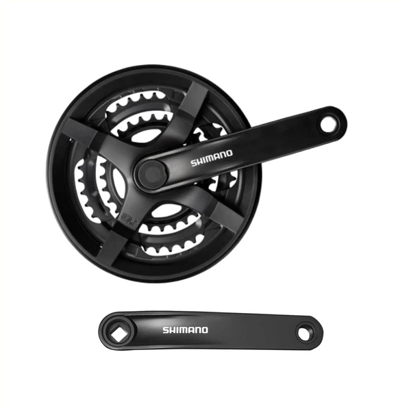 Shimano crankstel FC-TY301, 6/7/8-speed, 48/38/28T, cranklengte 170mm .Kettingscherm compatibel (werkplaatsverpakking) - AE-trading