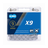 KMC X9 EPT Ketting Donker Zilver 1/2x11/128, 6.6mm, Anti-Roest, 114 Schakels, 9-Speed AE-trading