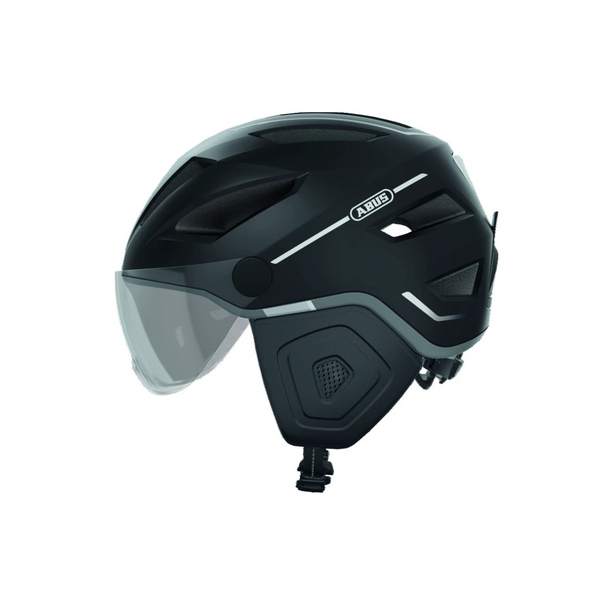 Abus helm Pedelec 2.0 ACE L (56-62) Met vizier, oorkappen. Magnetische fidlock sluiting en regenhoes. Ponytail-compatible. NTA goedgekeurd voor snorscooter en speed pedelecs. Zwart - AE-trading