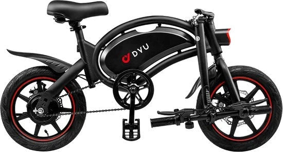 DYU D3F Elektrische Vouwfiets Zwart 14inch 36V 10Ah 250W AE-trading