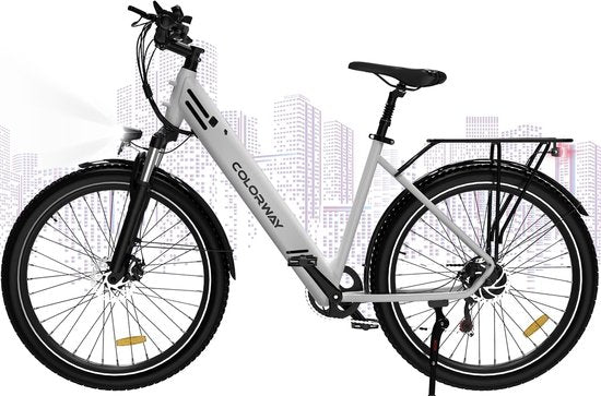 Colorway BK18 Elektrische Fiets 27,5 Inch 2.8" E-bike Wit AE-trading