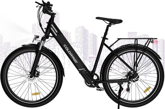 Colorway BK18 Elektrische Fiets 27,5 Inch 2.8" E-bike Zwart AE-trading