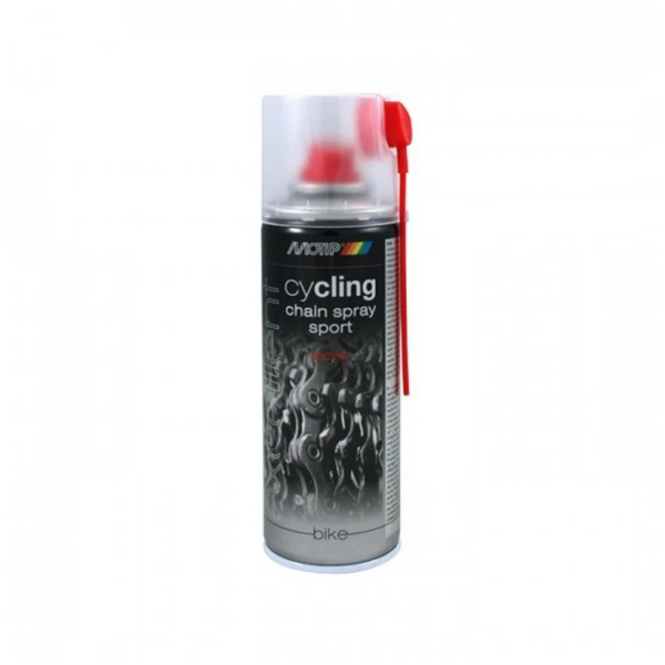 Motip Cycling Chain Spray sport 200ml. Smeermiddel met keramiekdeeltjes voor het behandelen van kettingen en tandwielen. - AE-trading