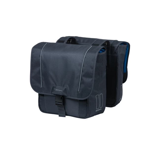 Basil Sport Design dubbele fietstas. Grijs. afmeting:35x15cmx43cm. inhoud 32L. Basil Universal Bridge systeem (geschikt voor MIK, Racktime, i-Rack/Carrym) - AE-trading