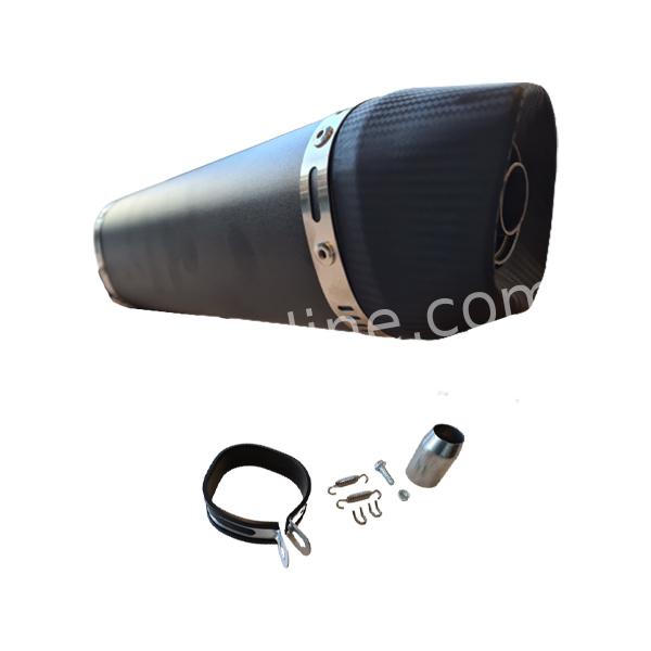 Uitlaat / Demper Aplus Enkele Pijp Mat Zwart - AE-trading