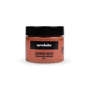 Airolube Copper Paste 50ml, multifunctionele keramische koper pasta. Werkzaam in een temperatuurbereik van -20°C tot 900 graden. Biologisch afbreekbaar en samengesteld op basis van plantaardige formule. Verpakking is in zijn geheel te recyclen AE-trading