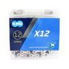 KMC ketting X12, zilver/zwart 1/2x11/128, 126L,12-speed,  pinlengte 5.2mm AE-trading