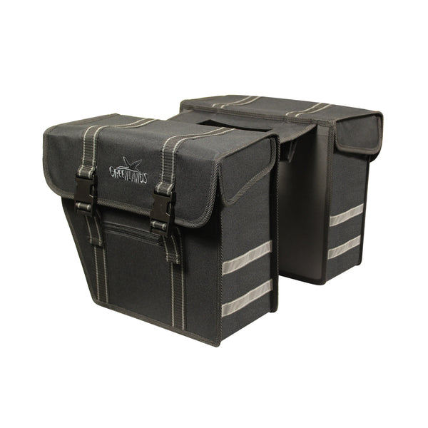 Greenlands Tas dubbel zwart-zwart. afmeting 36x32x18 cm (2x) 40L. afgeschuinde kanten - AE-trading