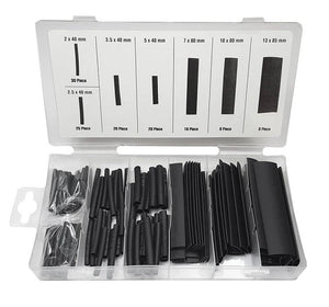 Krimpkous assortiment zwart, 127 stuks in opbergbox. - AE-trading