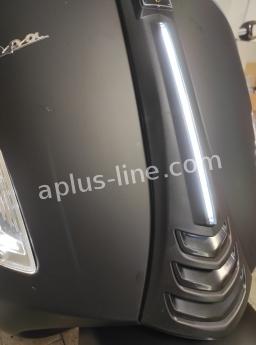 Aplus Voorscherm / Claxon Neus Passend Op Vespa Gts 2019>+ Mat Zwart + Led Bar - AE-trading